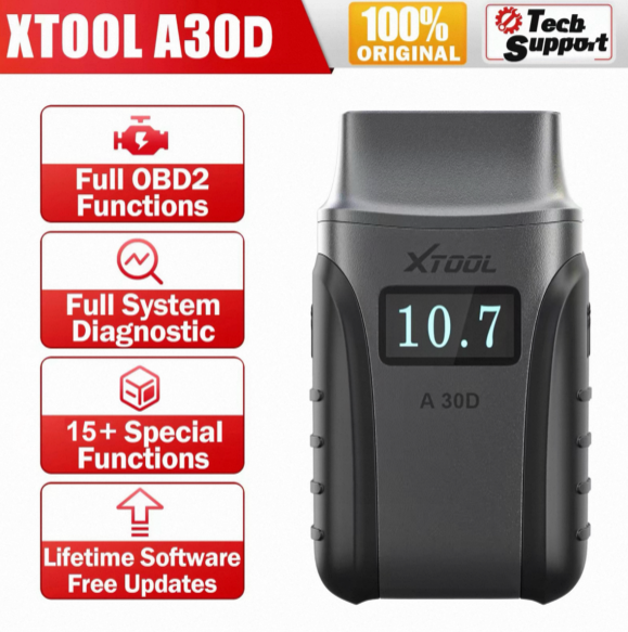 XTOOL A30D Wireless OBD2 Scanner - Full System Diagnostics, 15+ Special Functions, Lifetime Free Updates, Bluetooth for iOS & Android XTOOL 朗仁 A30D 无线OBD2汽车诊断仪 - 全系统诊断 15+特殊功能