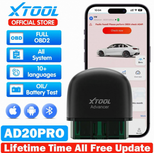 XTOOL AD20PRO Global Version OBD2 Scanner - Full System Diagnostics, Lifetime Free Updates, Wireless Bluetooth for iOS & Android XTOOL 朗仁 AD20PRO 全球版 汽车OBD2诊断仪 - 全系统诊断