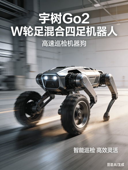 宇树Go2 W 轮足混合四足机器人 高速巡检机器狗