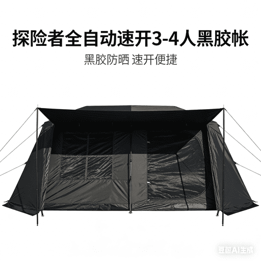 探险者 全自动速开3-4人黑胶帐