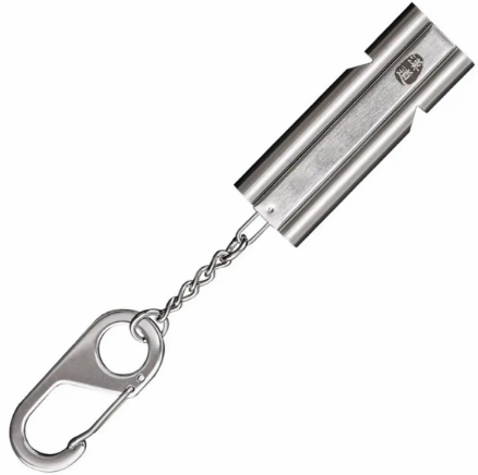HX OUTDOORS 120dB Metal Dual-Tube Survival Whistle - 304 Stainless Steel, High Frequency Emergency Whistle with Keychain 汉道户外求生哨子 120分贝金属双管爆音哨 304不锈钢高频救援口哨