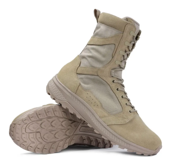 EmersonGear Viper Tactical Boots - Lightweight, Breathable, High-Top with Side Zipper, Top Grain Leather, for Hiking & Desert 爱默生 蝰蛇战术靴 - 轻量透气 高帮侧拉链 头层牛皮 徒步沙漠作战靴
