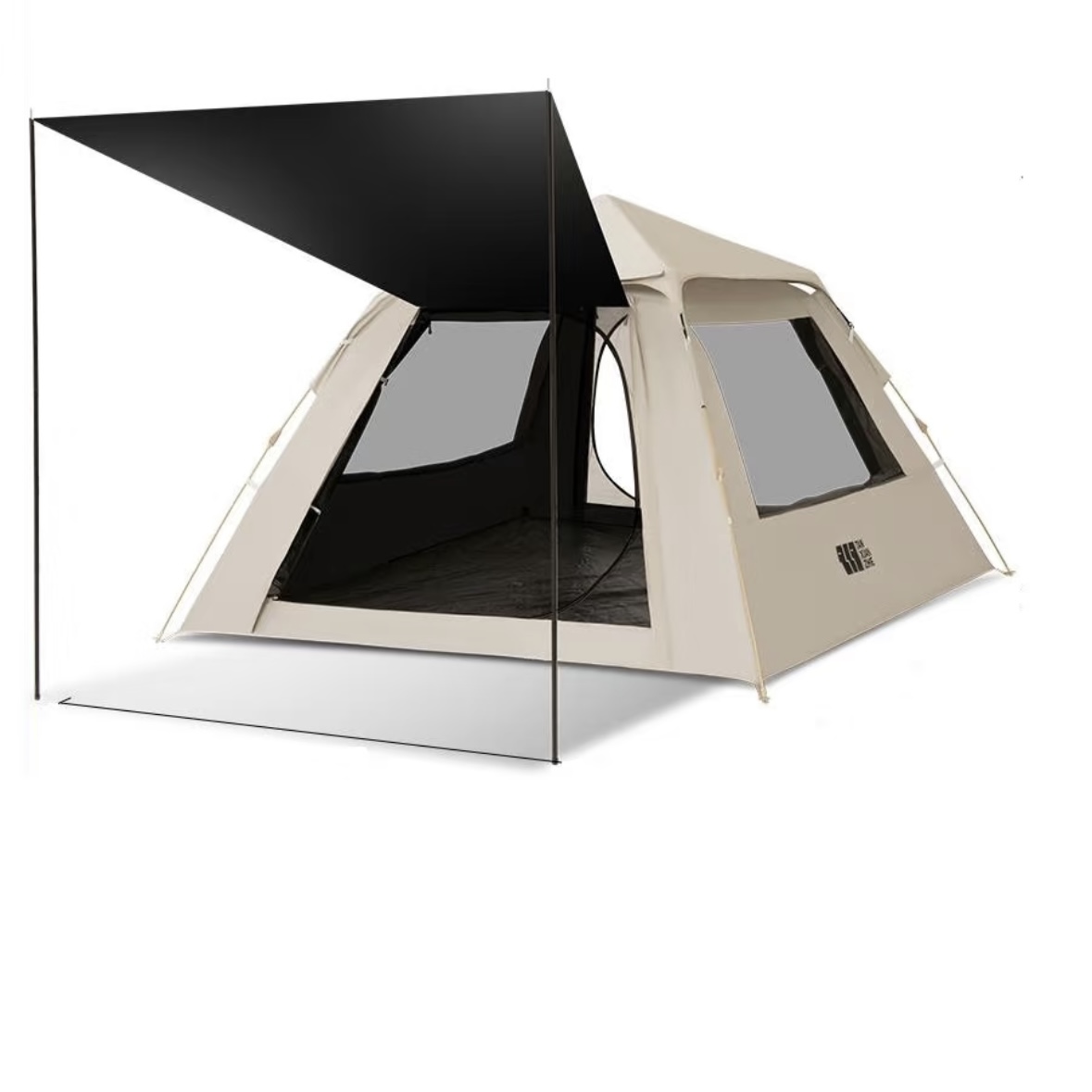 TANXIANZHE 2-in-1 Tent & Canopy Set - Automatic Quick-Open Camping Tent with Detachable Tarp, Black Glue Sun Protection, 3-5 Person, for Outdoor Camping & Picnic 探险者 帐篷天幕二合一 全自动速开黑胶防晒 3-5人 户外野营过夜便携折叠露营套装